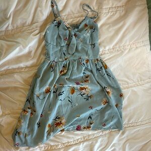 Floral Blue Mini Dress